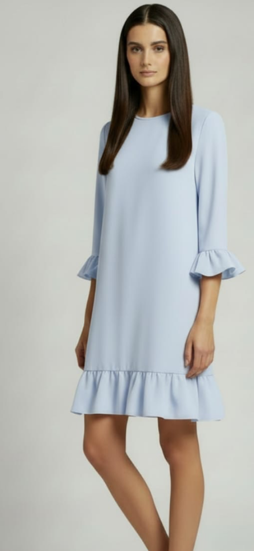 KATE & PIPPA OLIVIA MINI DRESS IN BLUE