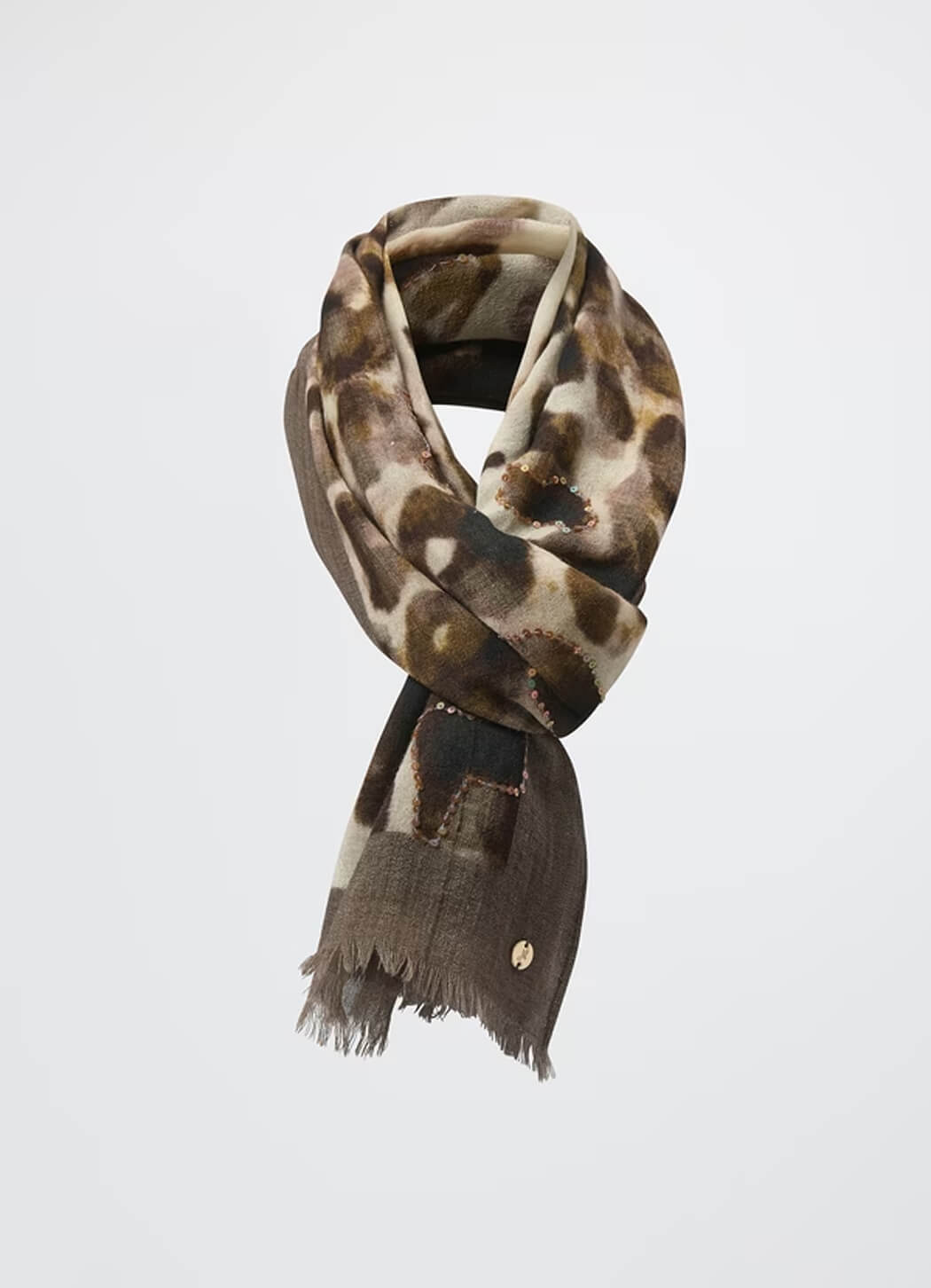 Joseph Ribkoff Animal Print Scarf With Sequins