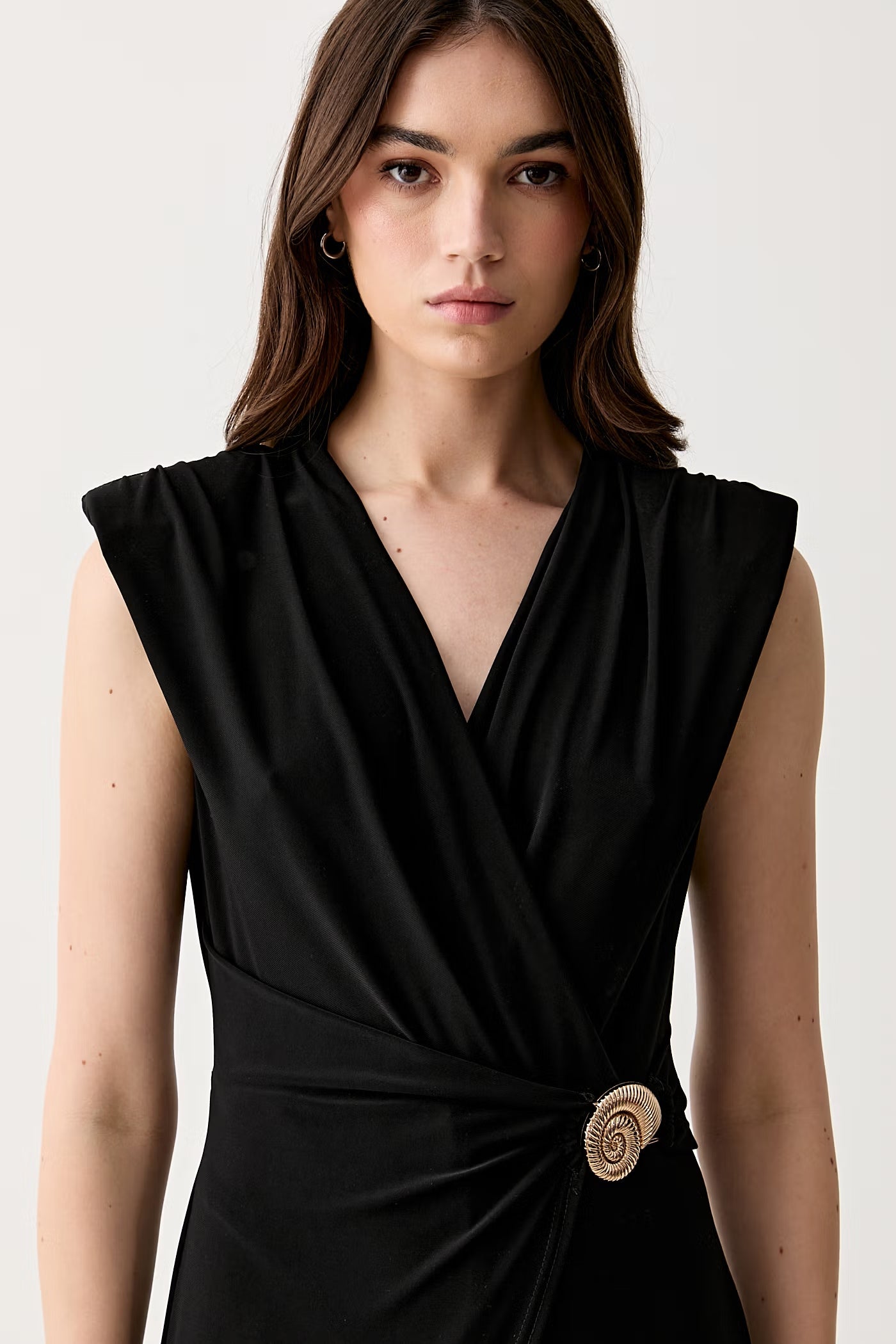JOSEPH RIBKOFF 262251 Black jumpsuit with shell detail