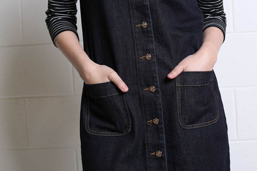 Rant and Rave Helena Denim Dress Dark Indigo