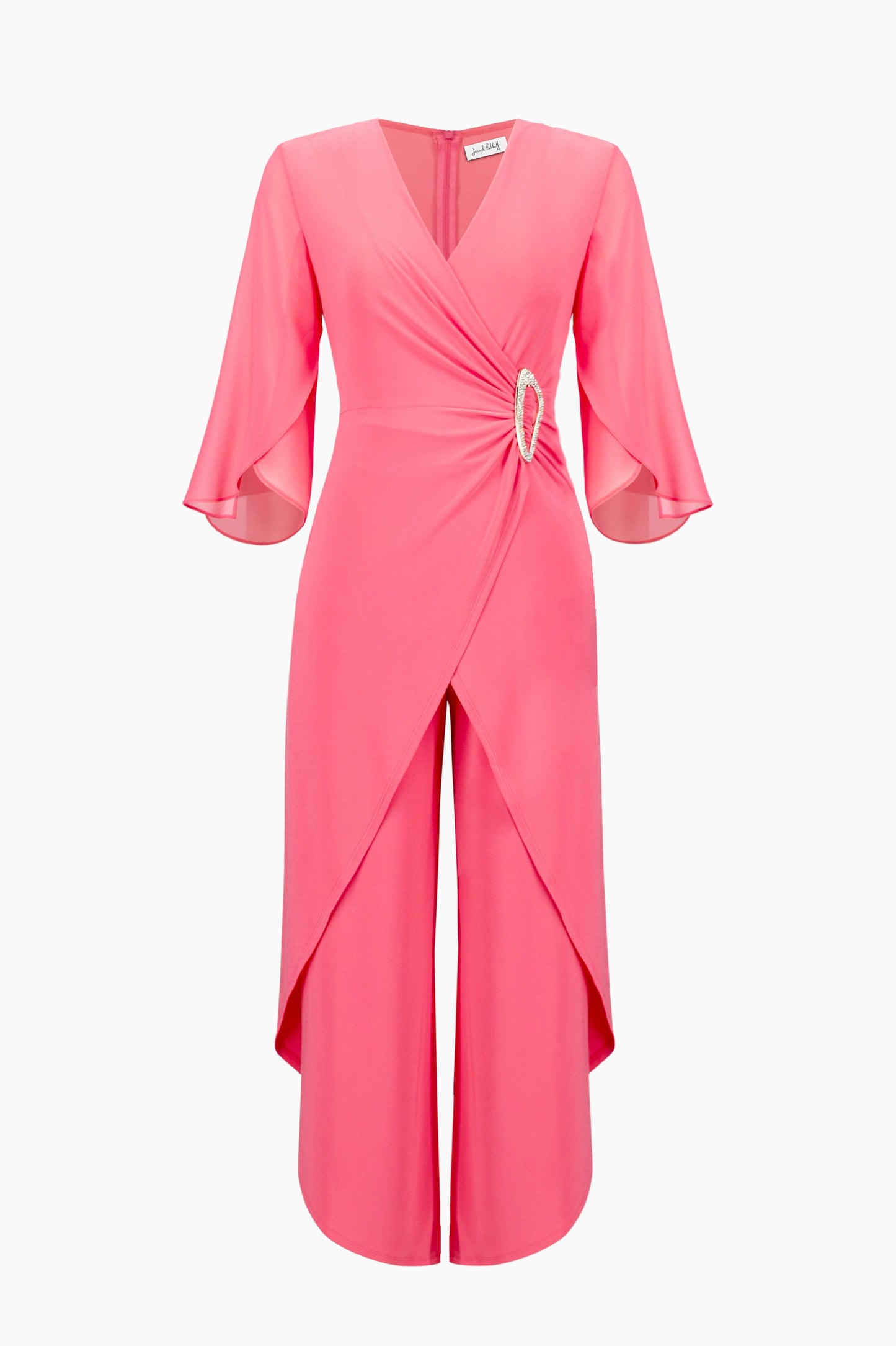 JOSEPH RIBKOFF Signature | Silky Knit Culotte Jumpsuit With Chiffon Sleeves
261783