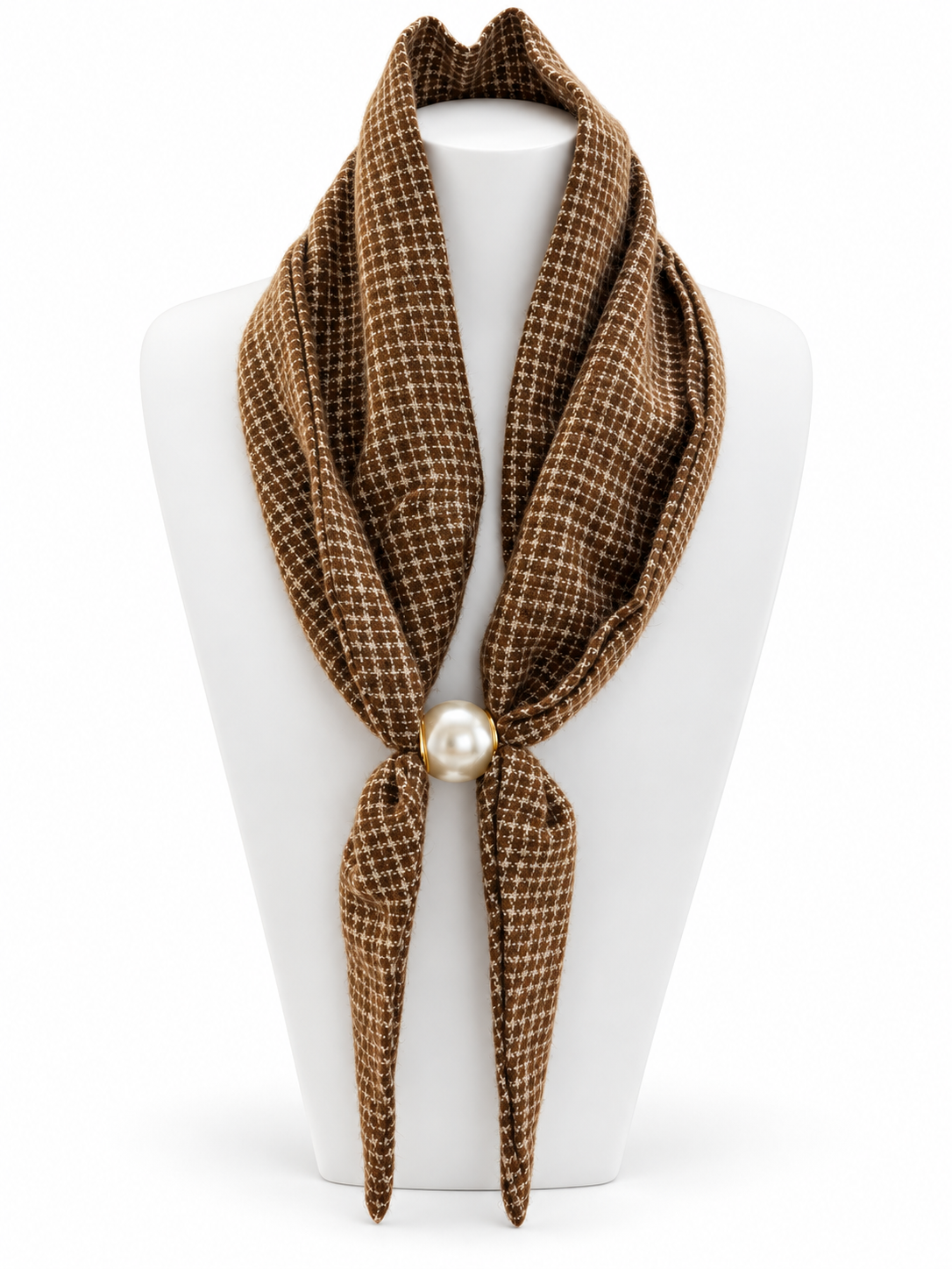 Julie Scarf – Brown & Cream Check