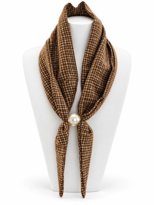 Julie Scarf – Brown & Cream Check