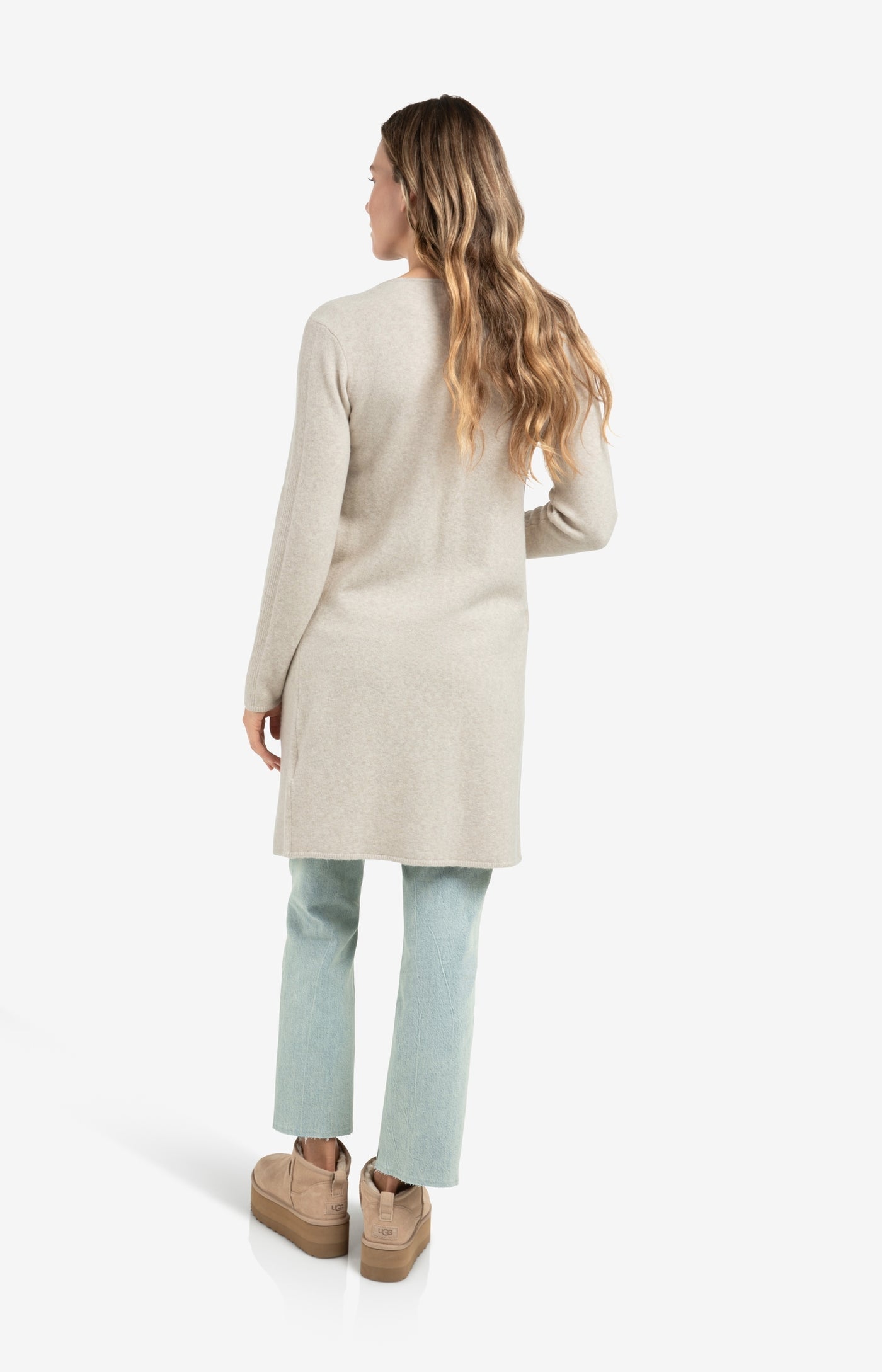 YAYA long cardigan with cable-knit gilet layer