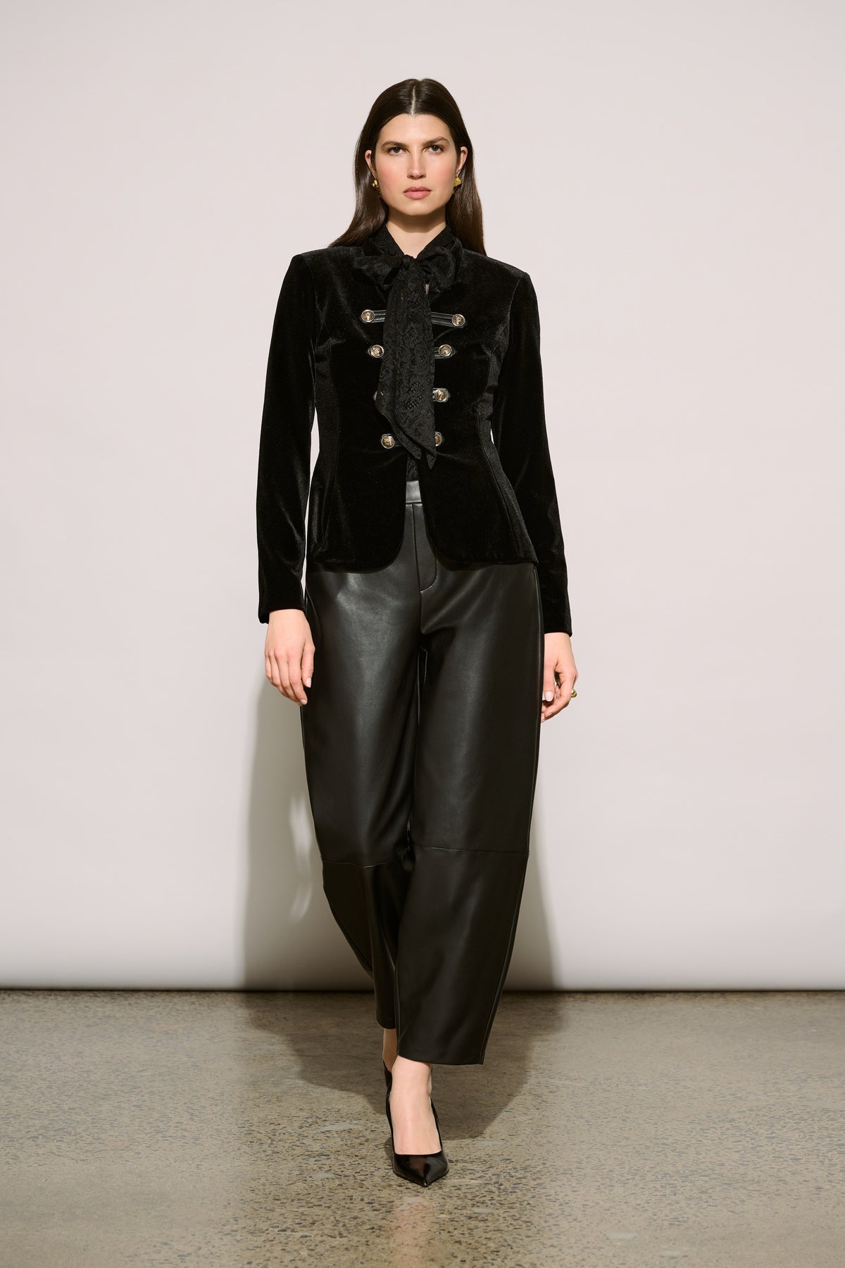 Leatherette Barrel Leg Pants 264217
