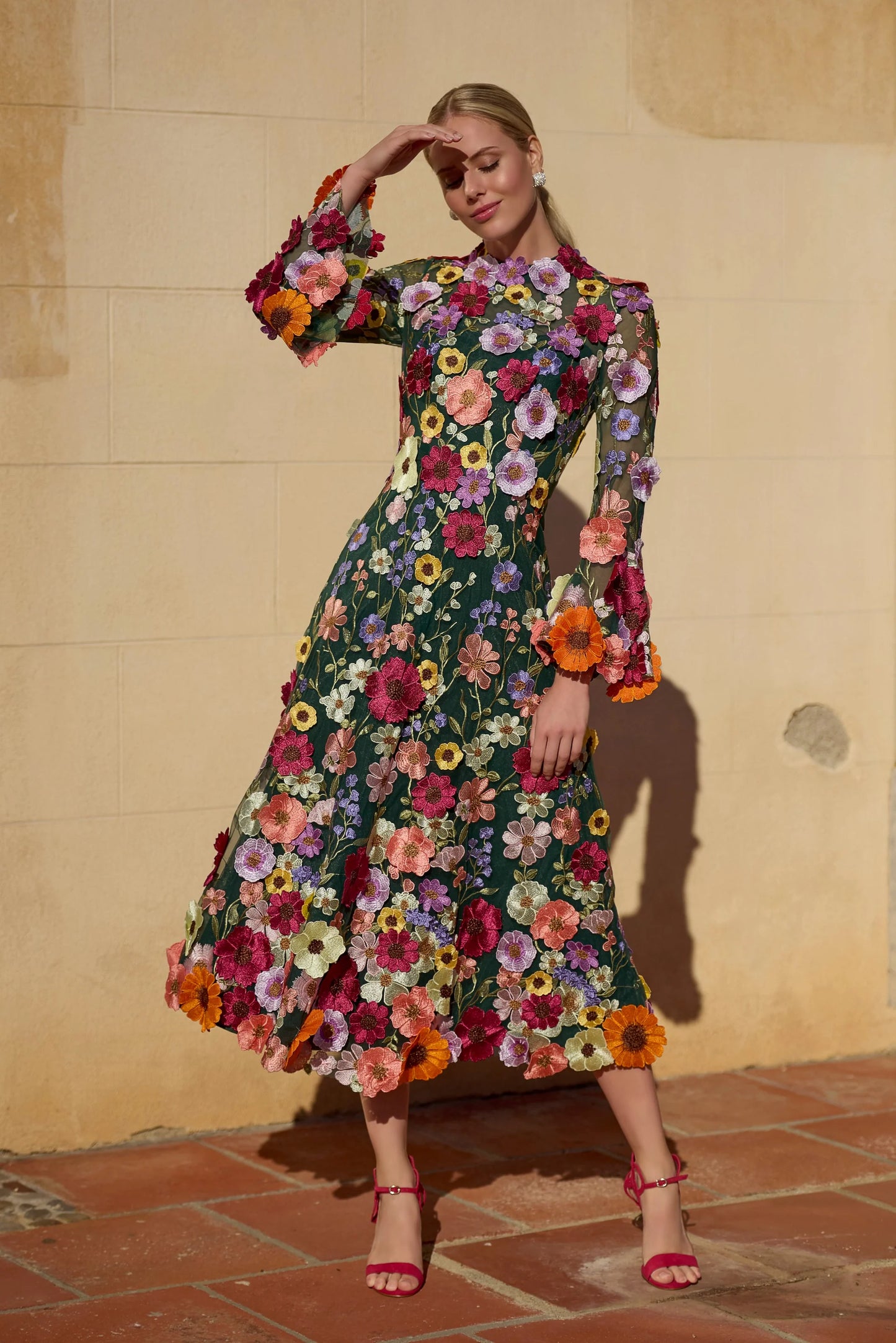 3D floral lace dress.