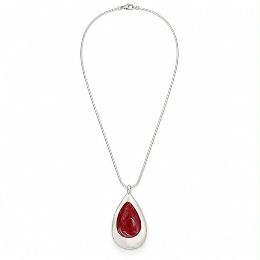 Miss crystal 26852 *Long silver and red pendant
