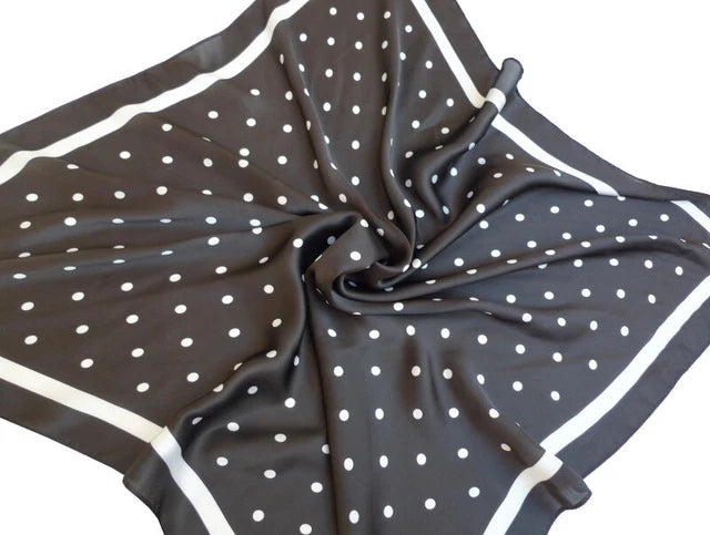 Black polka dot scarf