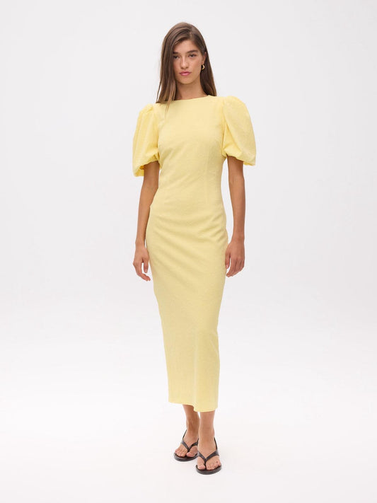Mioh hamlet lemon midi dress