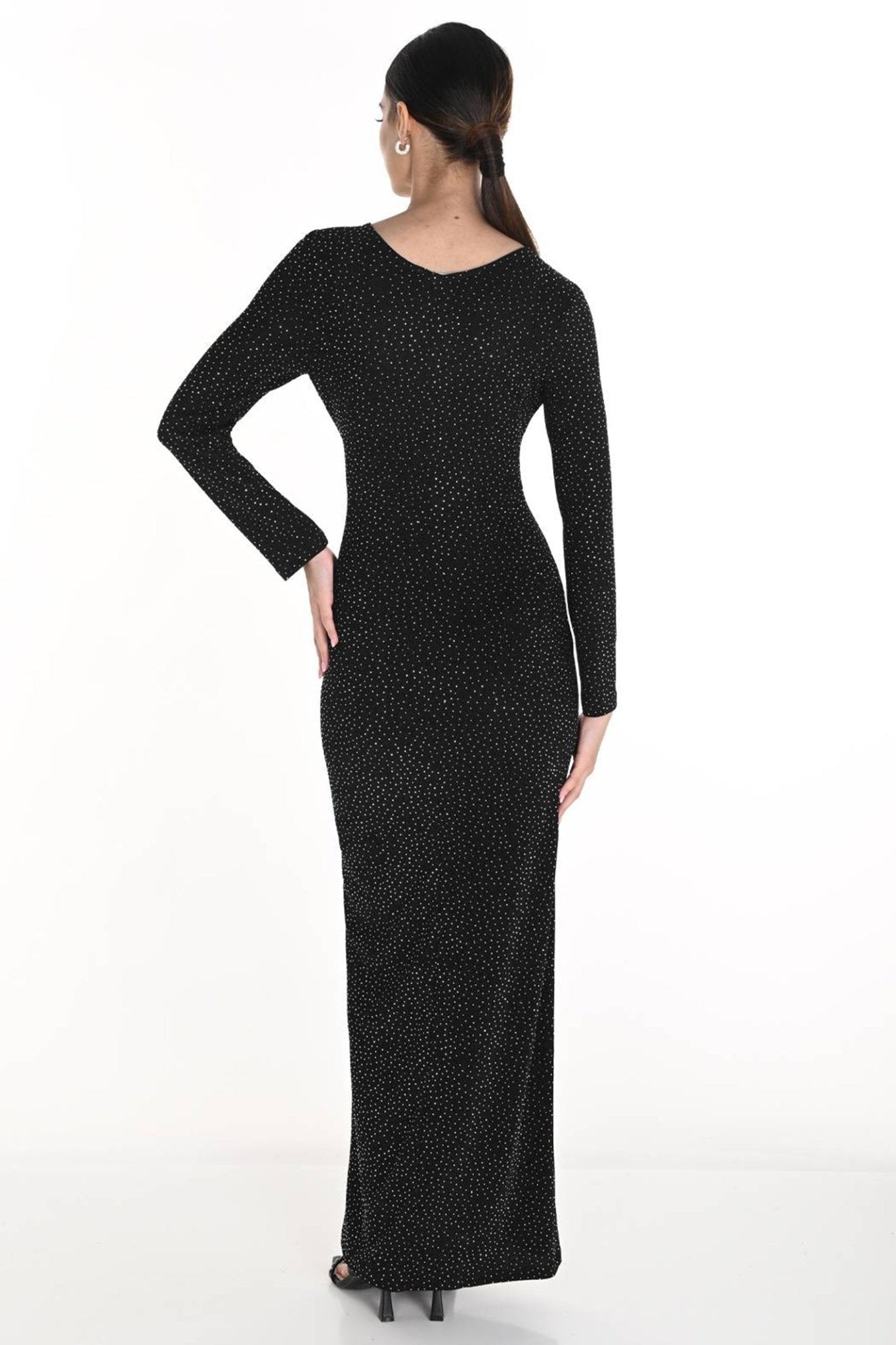 Frank Lyman 259260 Black & Silver Glitter Lurex Fabric Dress