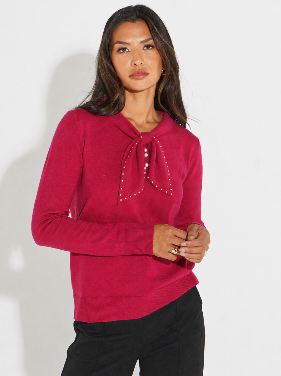 KATE & PIPPA PRESLEY KNIT TOP IN RED