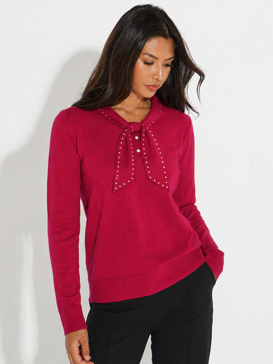 KATE & PIPPA PRESLEY KNIT TOP IN RED