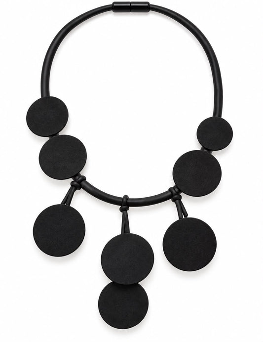 Miss crystal 26034 black disc necklace