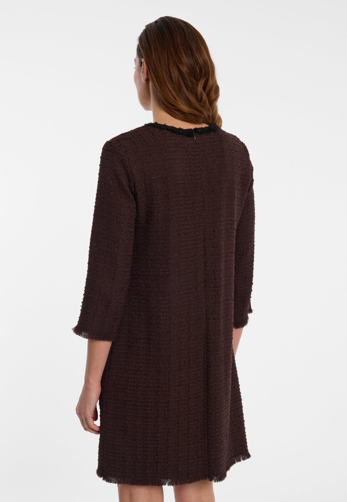 Ana Alcazar 042052 Bouclé dress with 3/4 sleeves and rhinestones