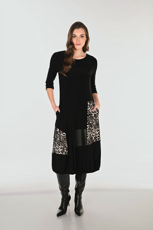 FRANK LYMAN Animal Print Midi Dress Style 263277