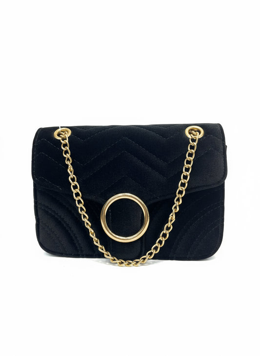 Doctor Bear gold chain bag in black