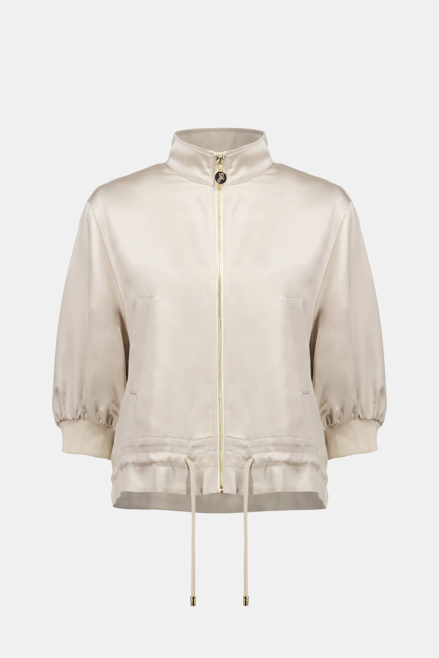 JOSEPH RIBKOFF Satin Boxy Blouson Jacket With Drawstring Hem 261913