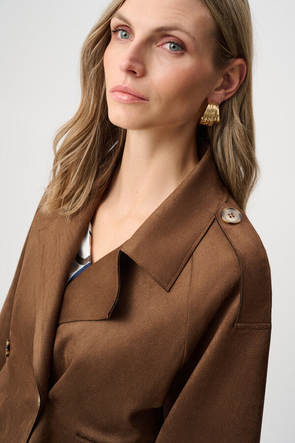 JOSEPH RIBKOFF Scuba Suede Boxy Jacket Style 263000