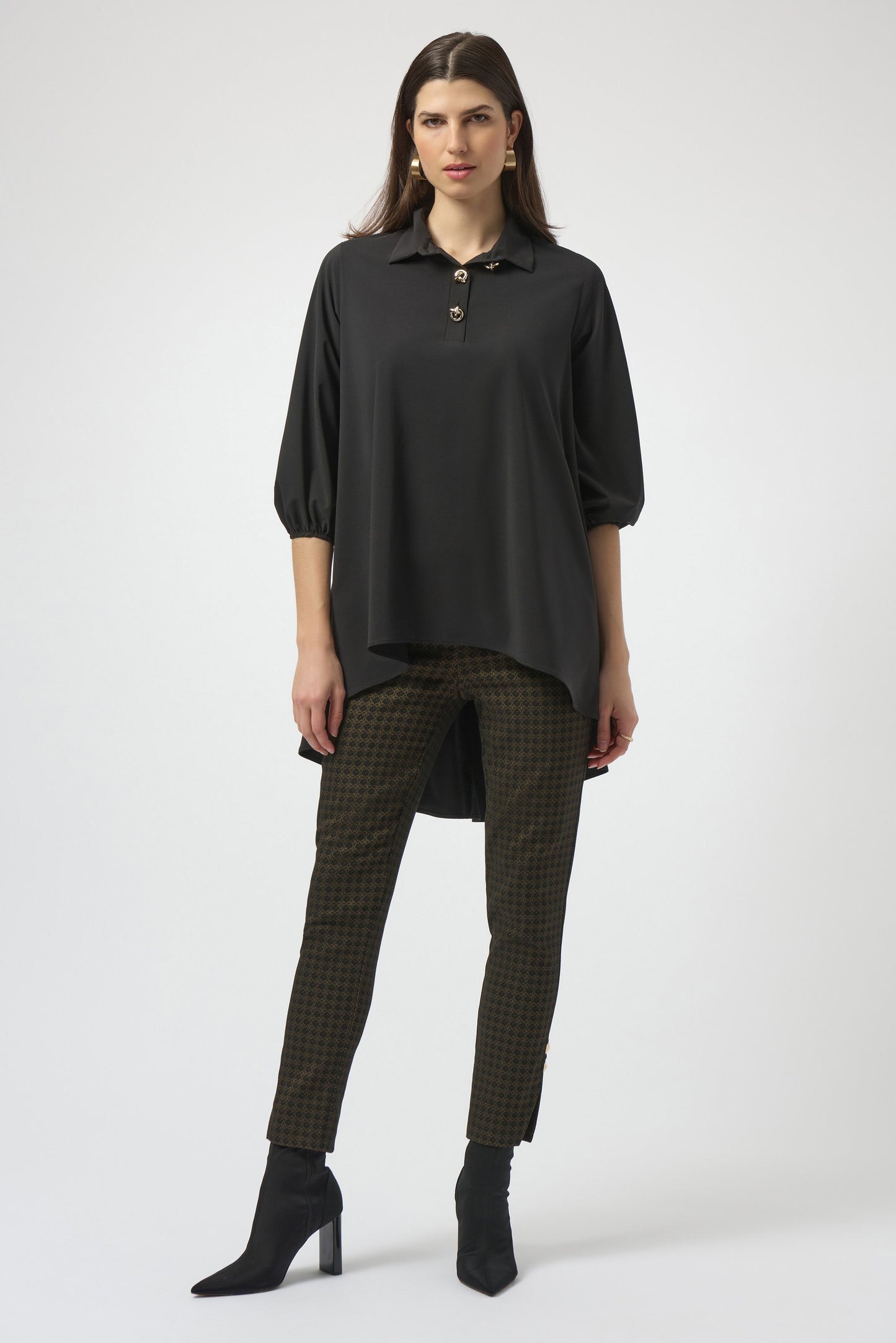 Stretch Poplin High-Low Flared Tunic
254066