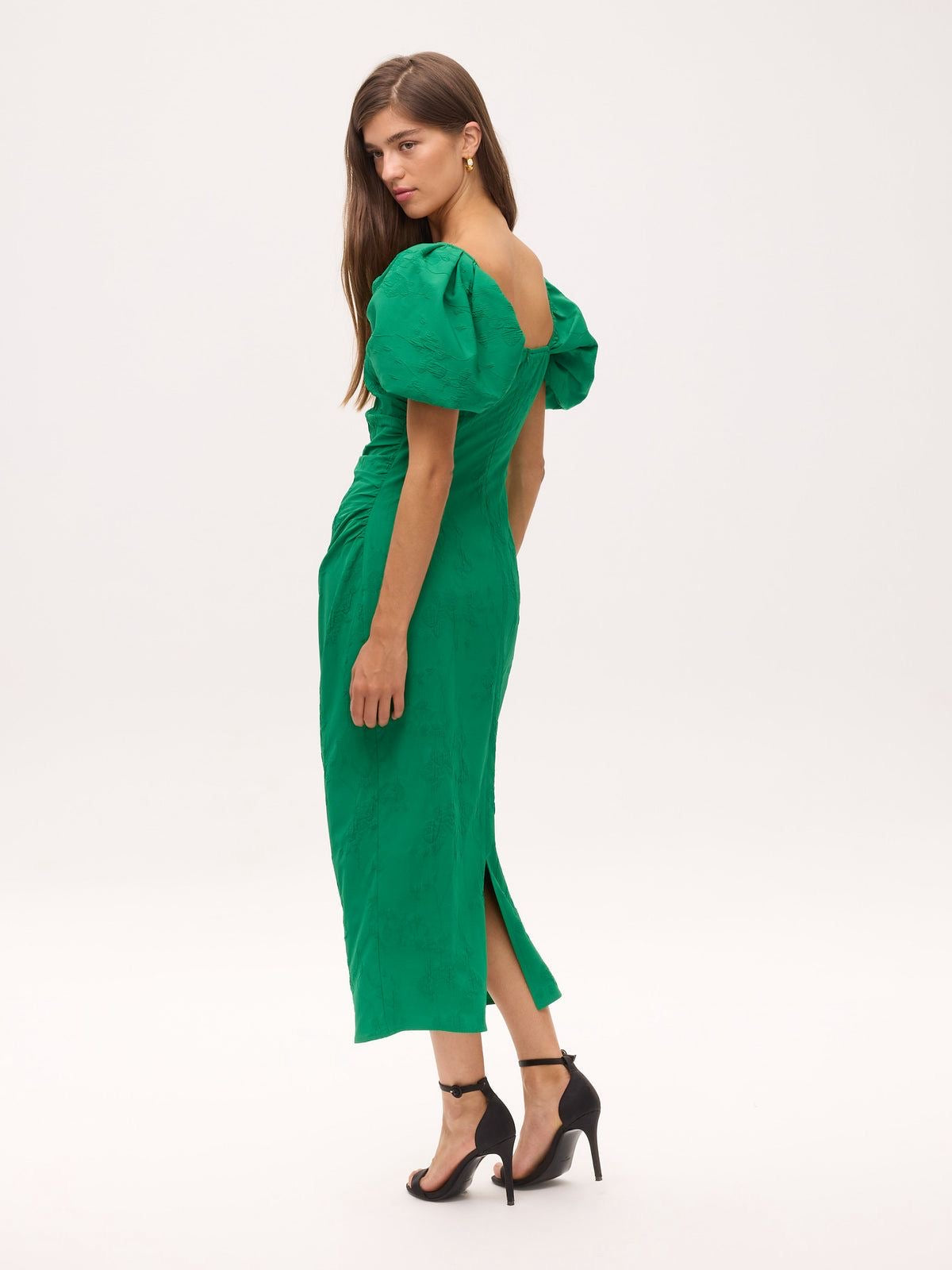 Mioh Capuleto green ruffle mini dress