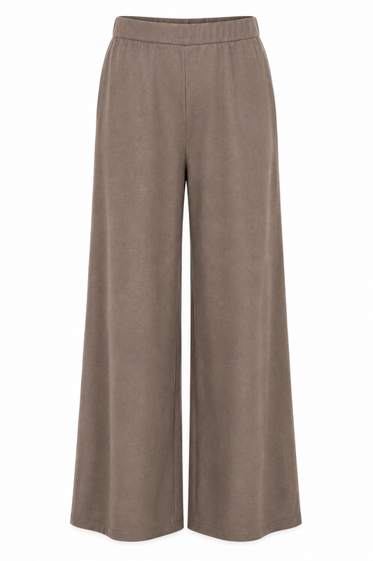 Mushroom Wide Leg Trousers