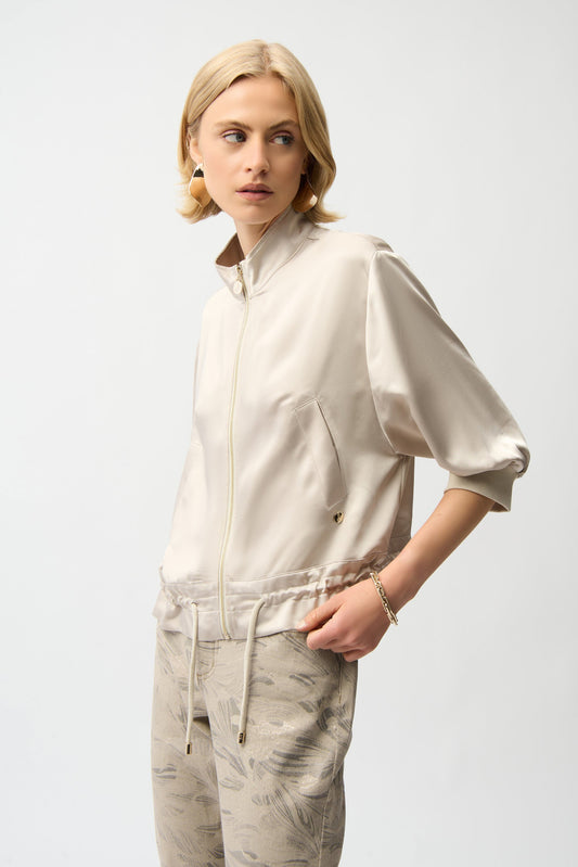 Satin Boxy Blouson Jacket With Drawstring Hem Joseph Ribkoff 
261913