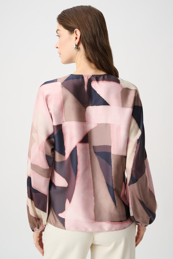 JOSEPH RIBKOFF V-NECK ABSTRACT PULLOVER STYLE 264197