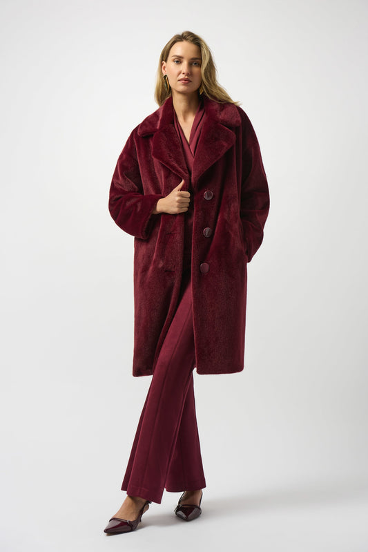 Faux Fur Straight Coat
243902F25