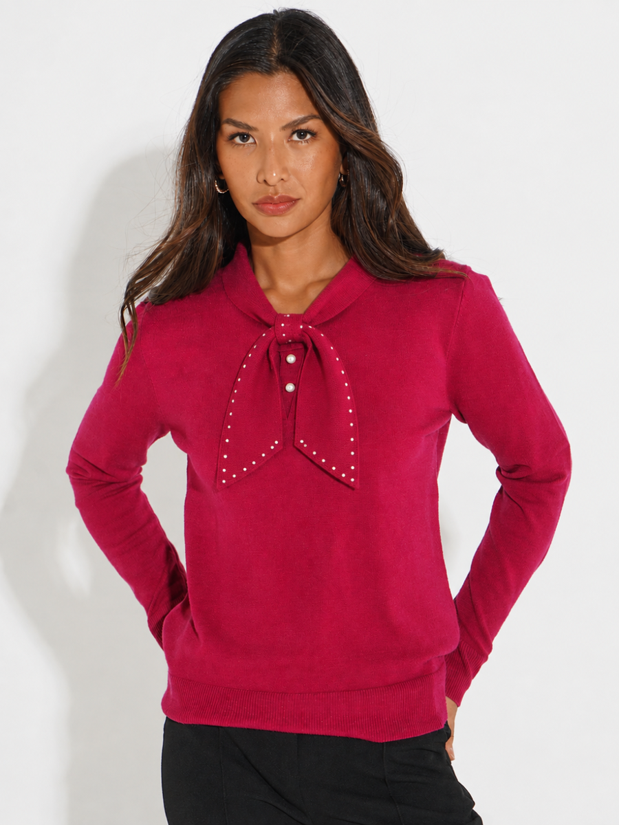 KATE & PIPPA PRESLEY KNIT TOP IN RED