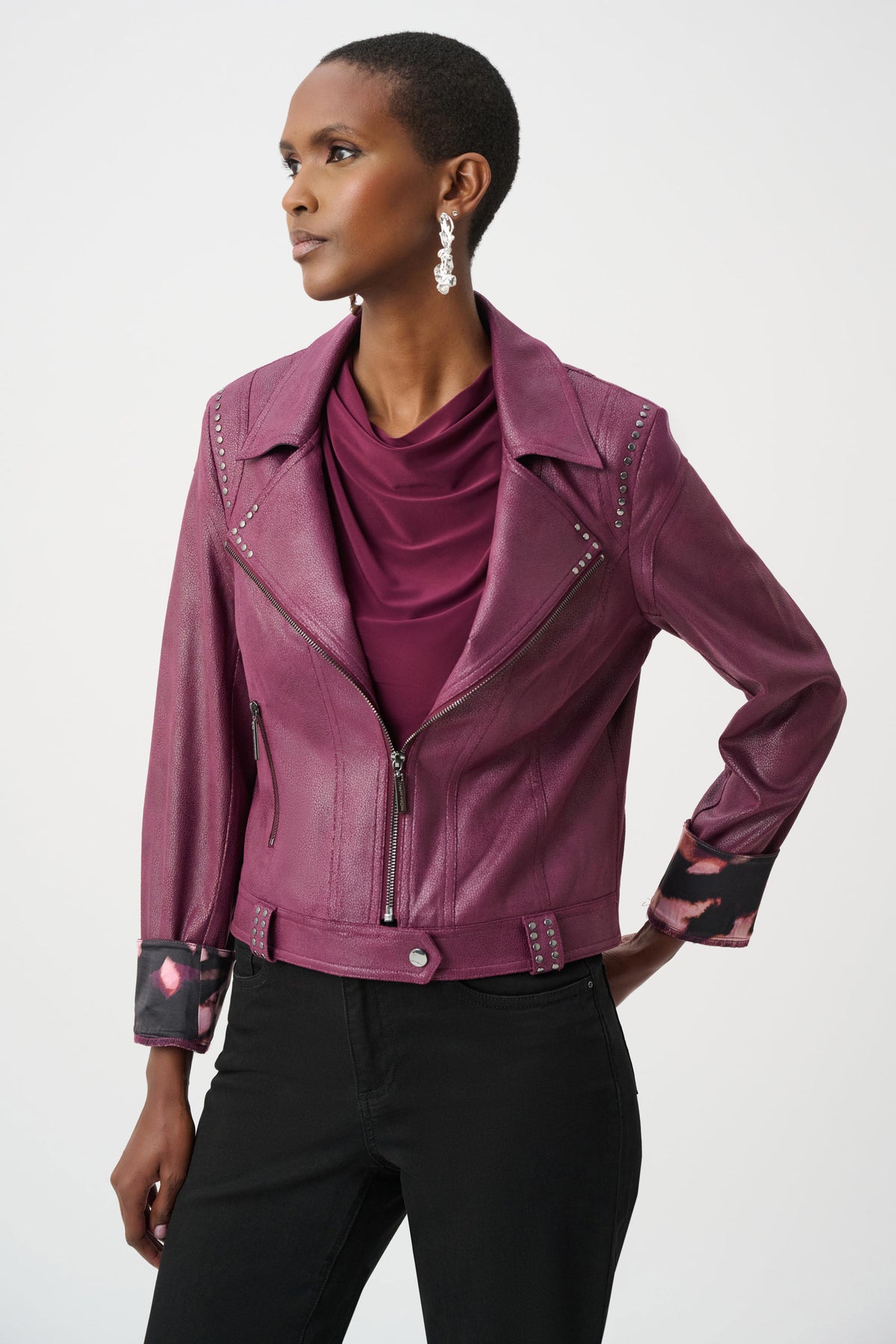 Foiled Faux Suede Fitted Jacket
263907