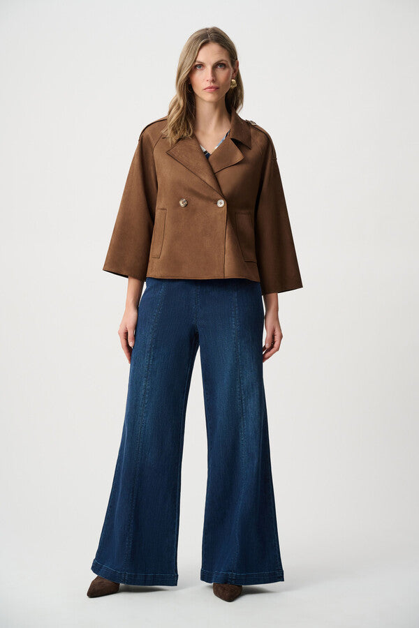 JOSEPH RIBKOFF Scuba Suede Boxy Jacket Style 263000
