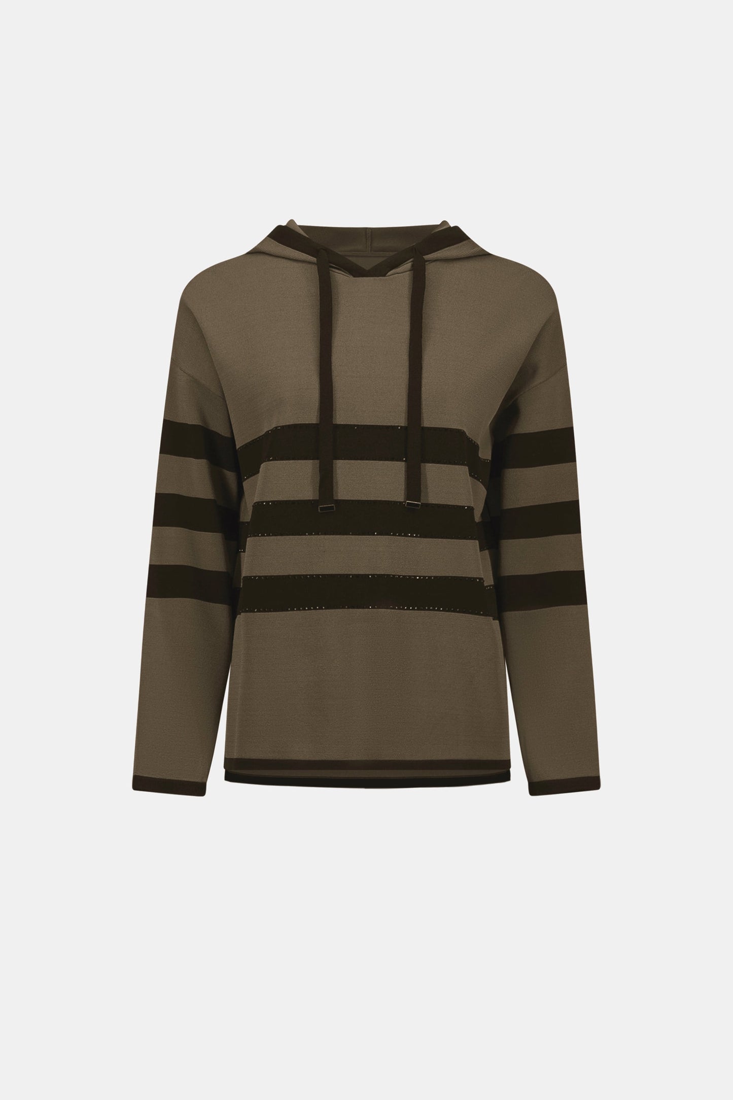 JOSEPH RIBKOFF Sweater Knit Striped Hooded Sweater 263626