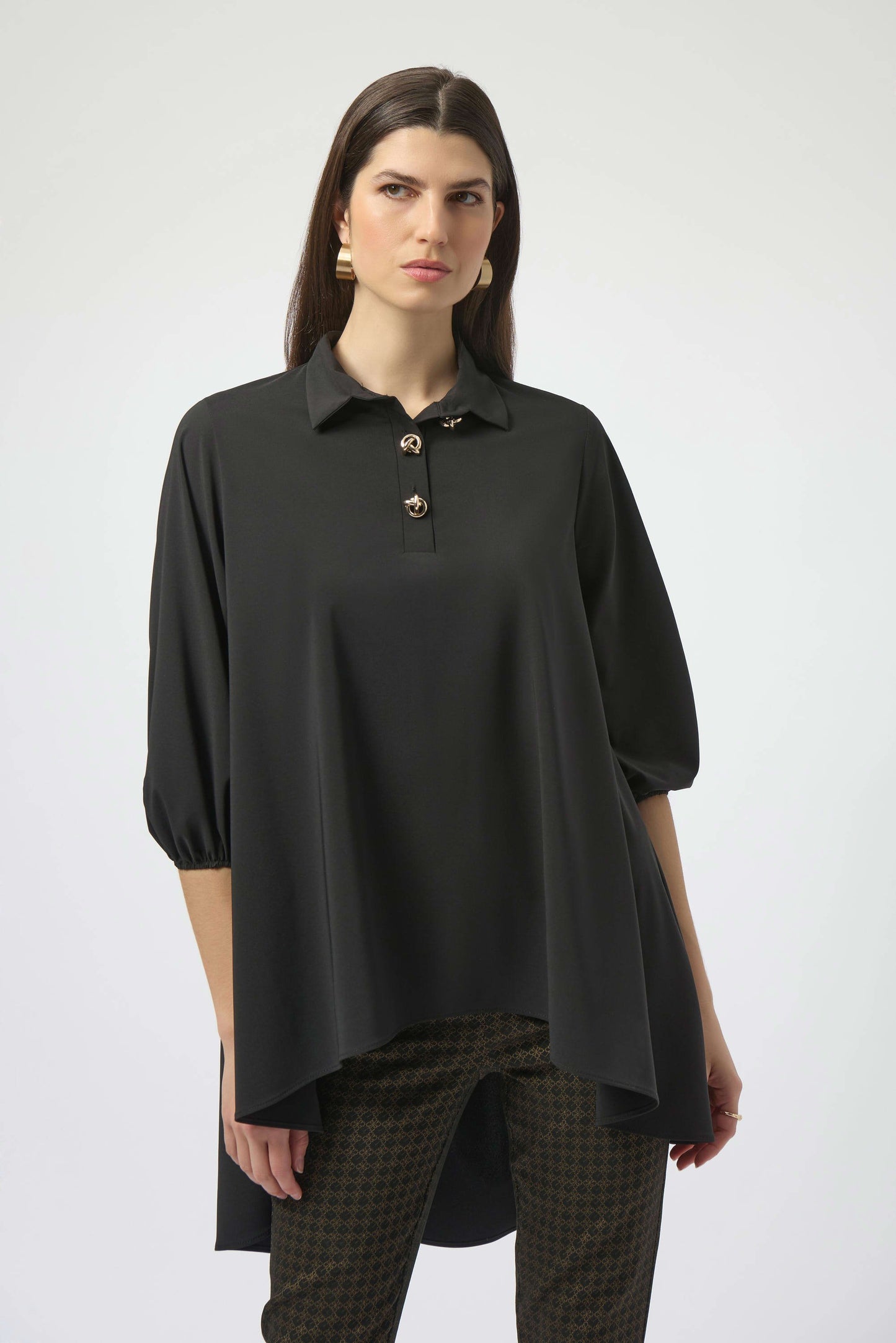 Stretch Poplin High-Low Flared Tunic
254066