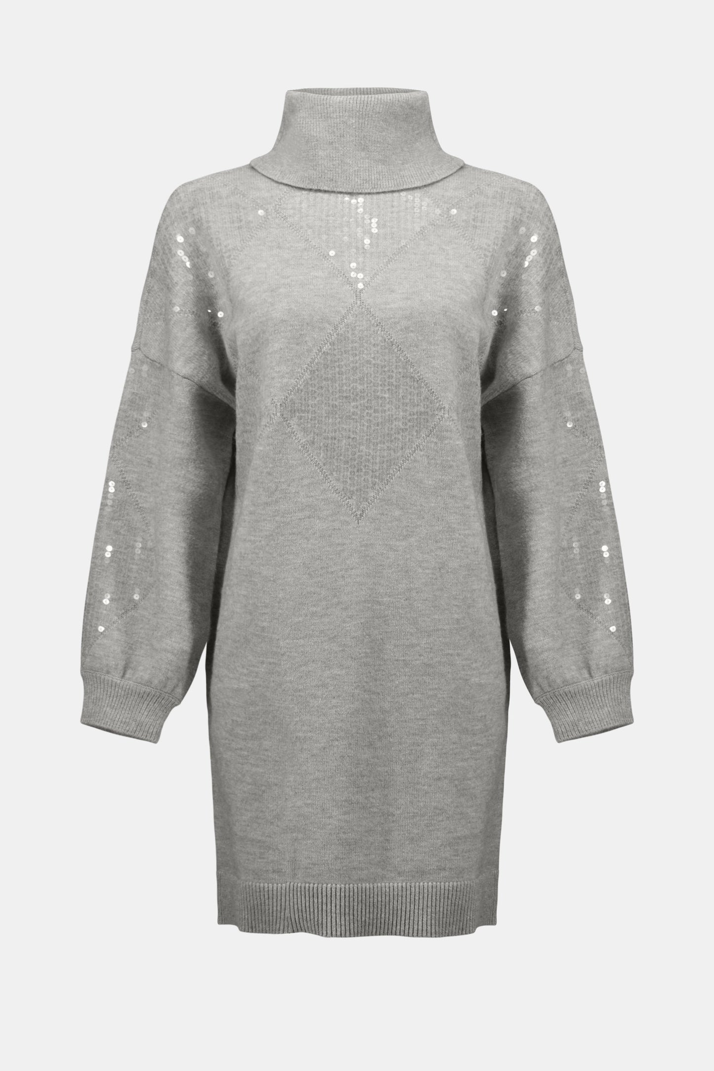 Sweater Knit Straight Dress with Sequin Detail
254931