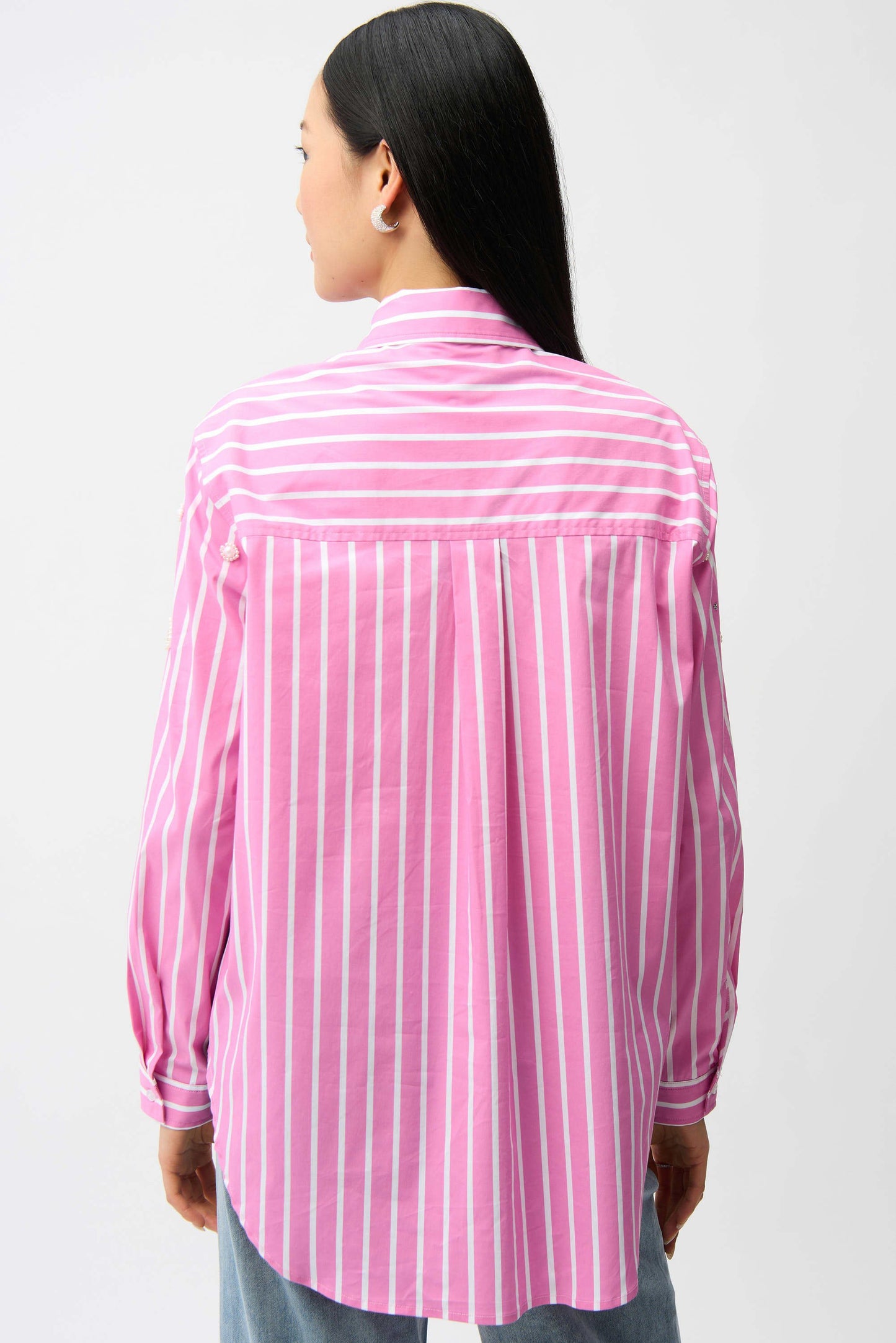 Stretch Cotton Stripe Print Boxy Blouse With Rhinestones
261966 Joseph Ribkoff pink