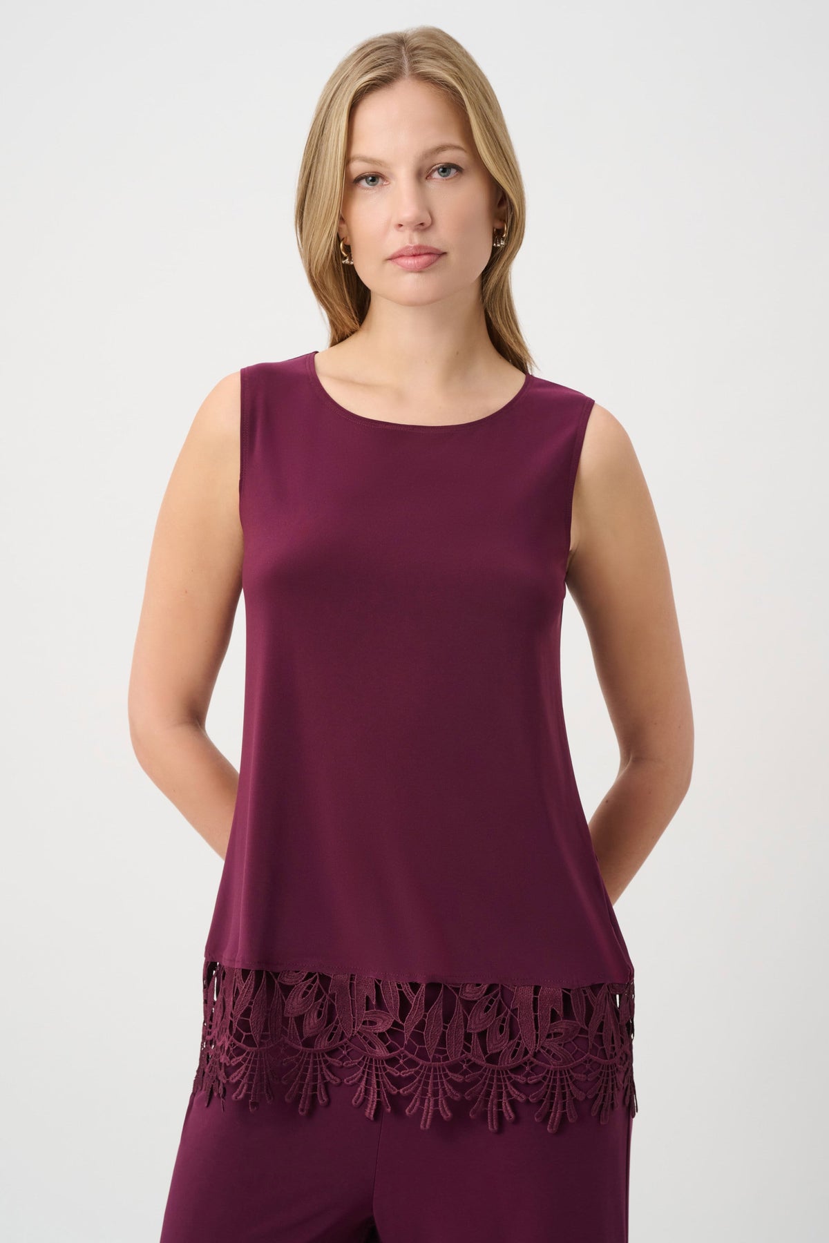 Lace Hem Sleeveless Top
262094W26