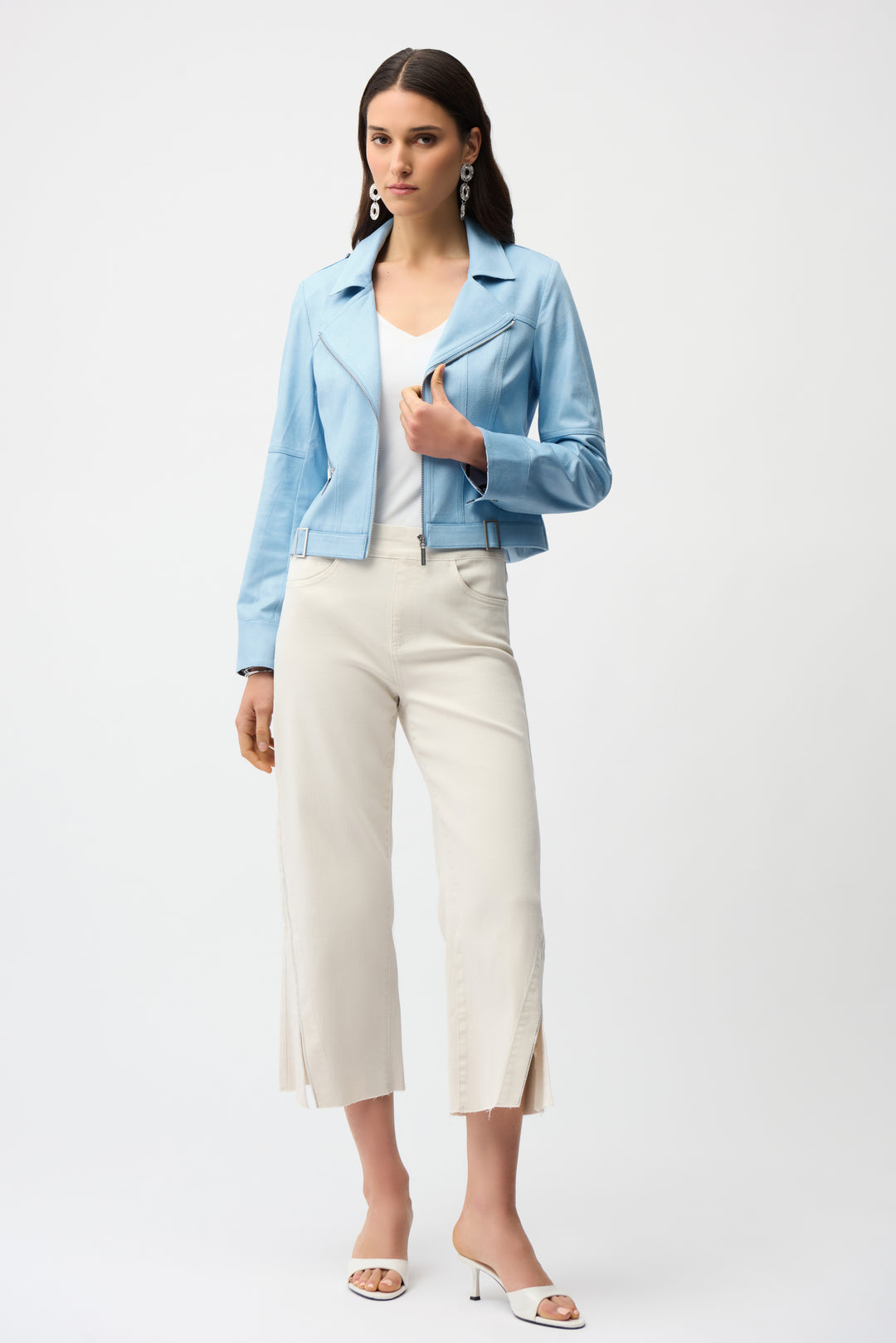 Joseph Ribkoff Fitted blue Jacket with Decorative Buckles Style 261910
