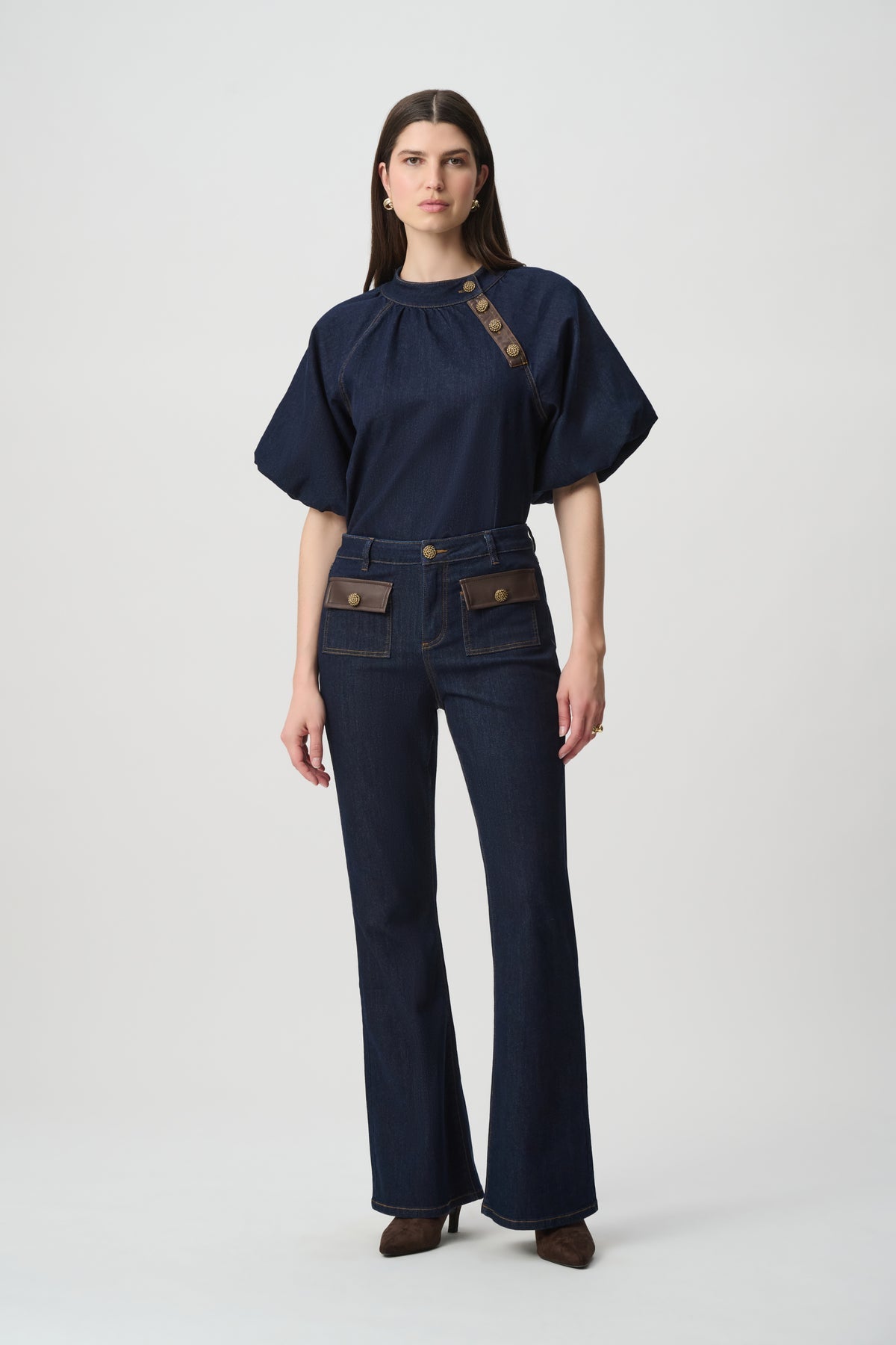 Featherweave Patch Pocket Flare Jeans 264963