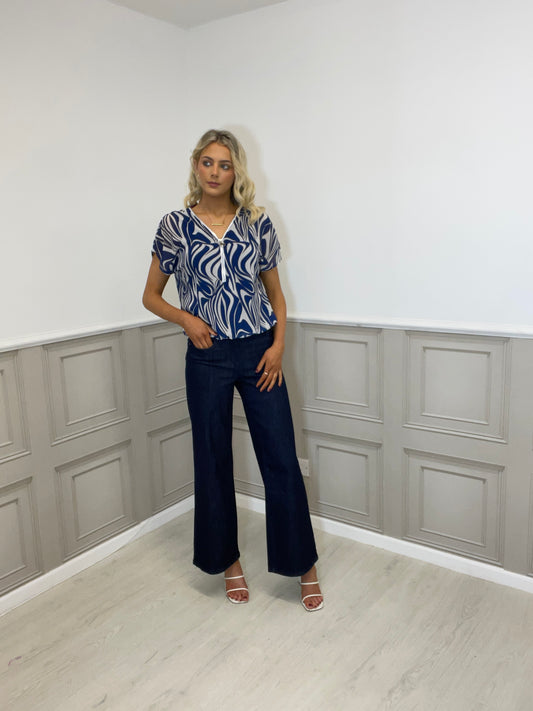 Kate & Pippa Eve top in navy.