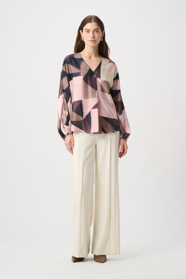 JOSEPH RIBKOFF V-NECK ABSTRACT PULLOVER STYLE 264197