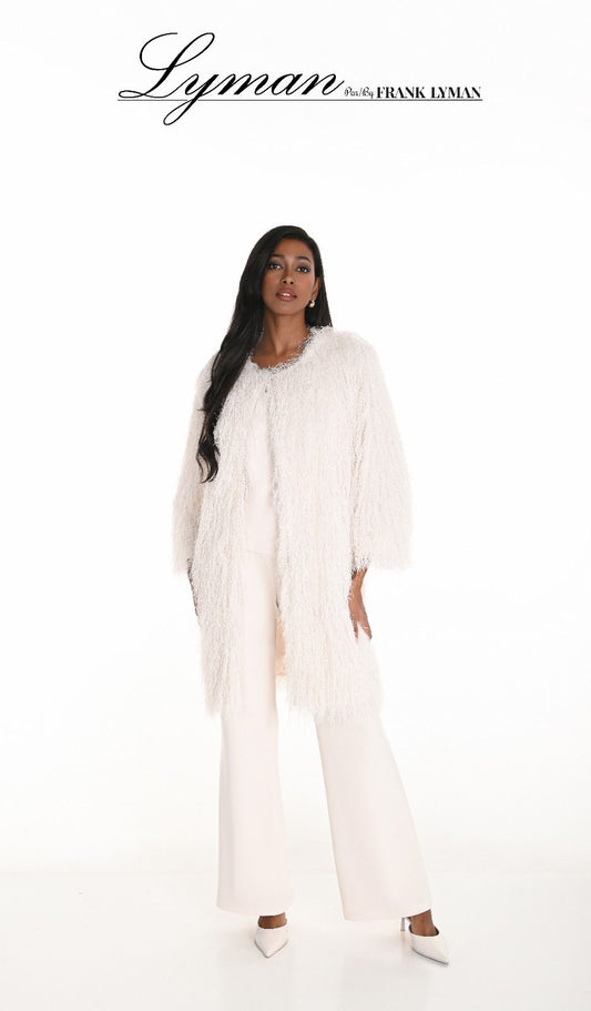 Frank Lyman Ivory Textured Statement Coat
