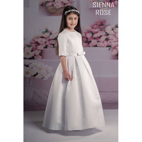 WHITE FIRST HOLY COMMUNION DRESS STYLE SR701