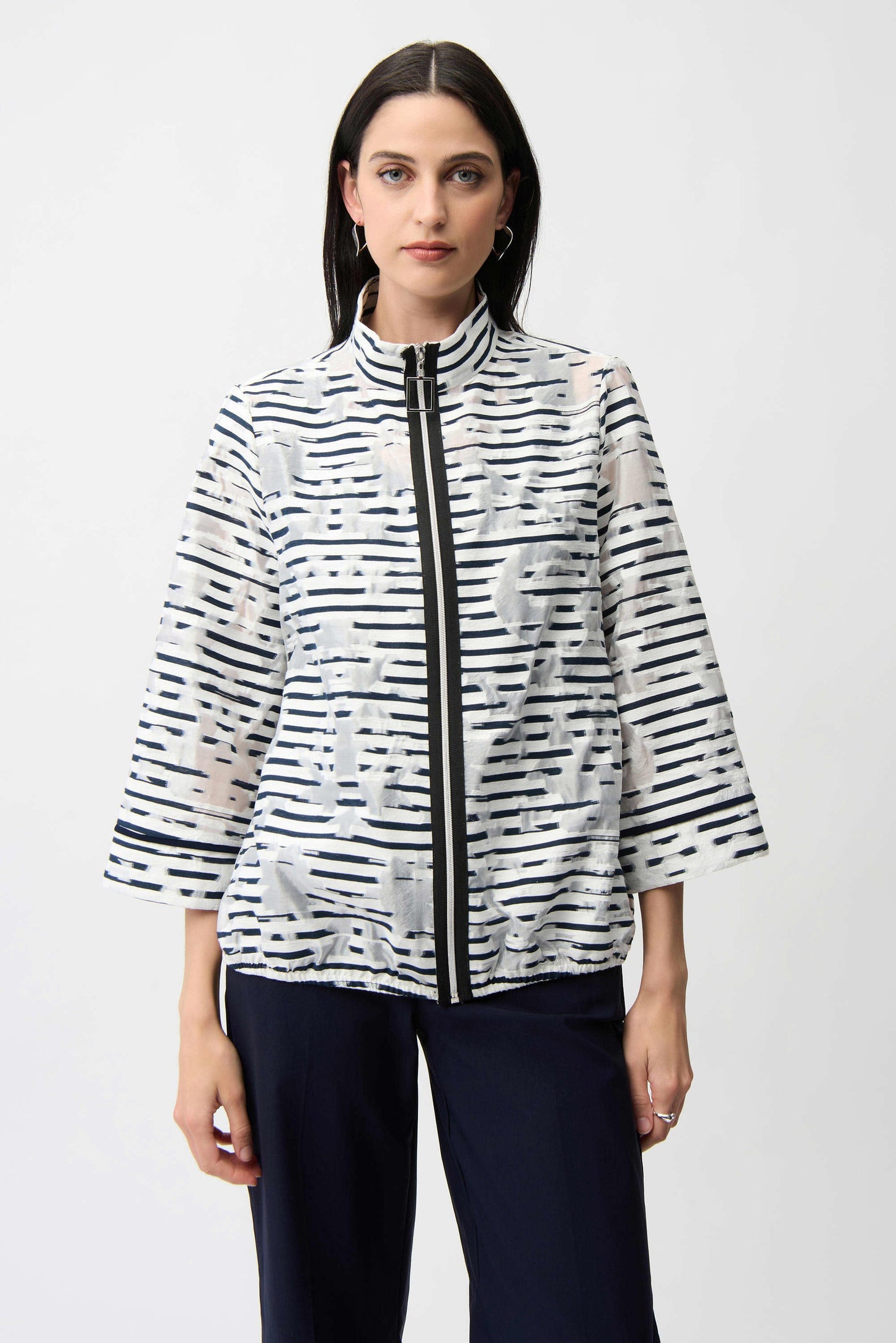 Jacquard Organza Stripe Bomber Jacket
261094