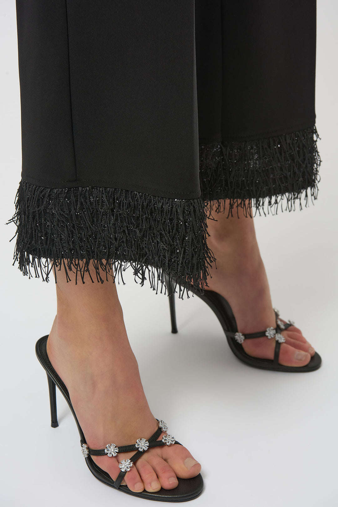 Joseph Ribkoff Culotte Pants with Novelty Fringe Hem Style 254147
