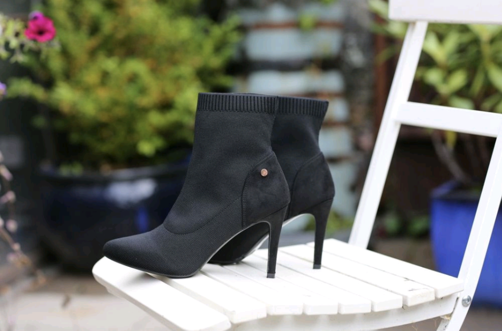 Roxanne black Stiletto sock boot