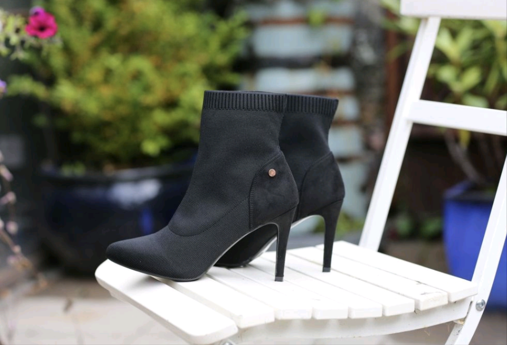 Roxanne black Stiletto sock boot