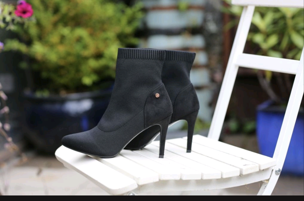 Roxanne black Stiletto sock boot