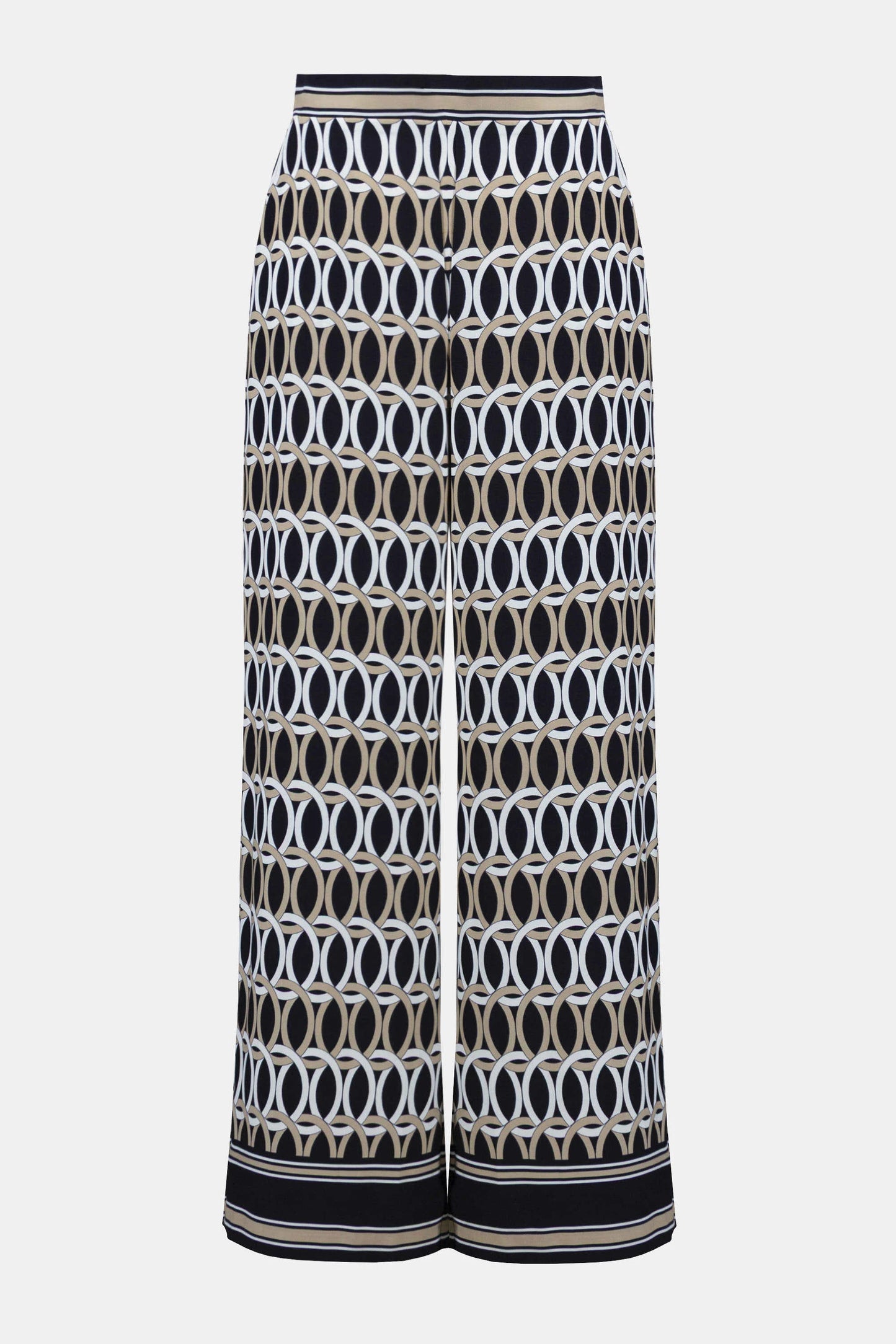 Recycled Woven Geometric Print Wide Leg Pull-On Pants
261058