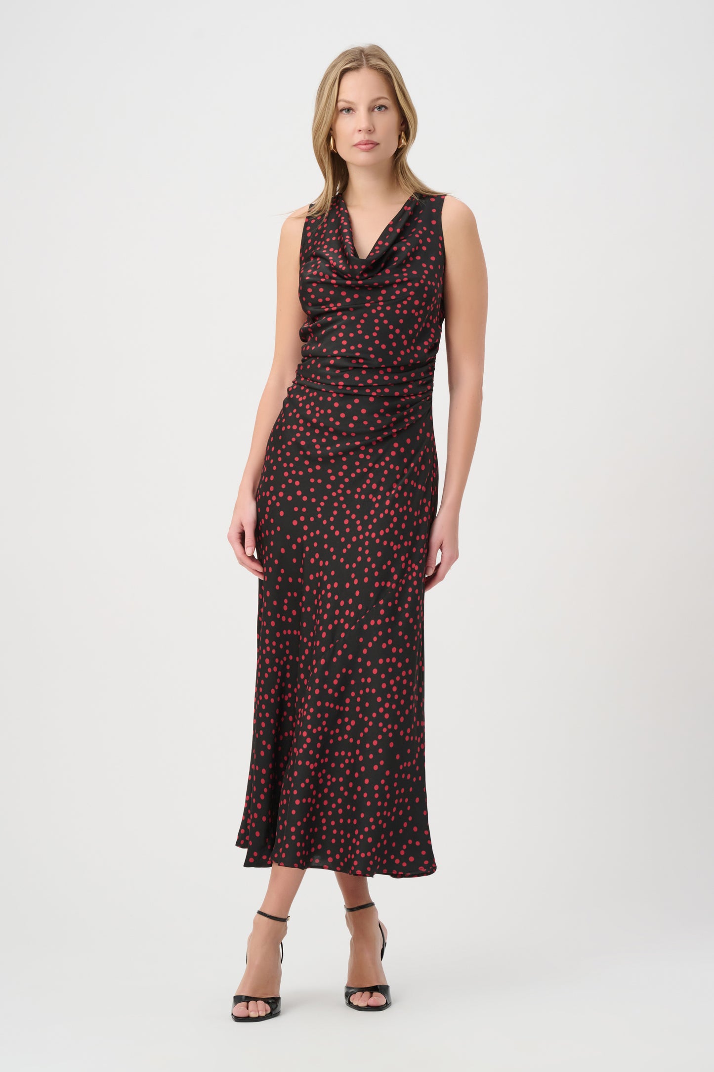 Polka Dot Recycled Satin A-Line Dress