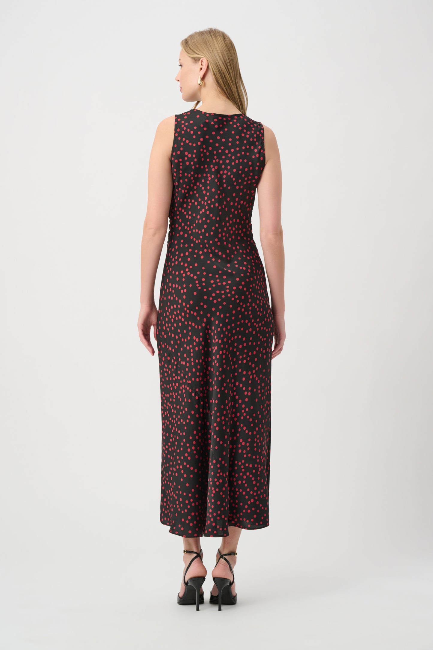 Polka Dot Recycled Satin A-Line Dress